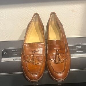 Brown Leather Tassel Loafers